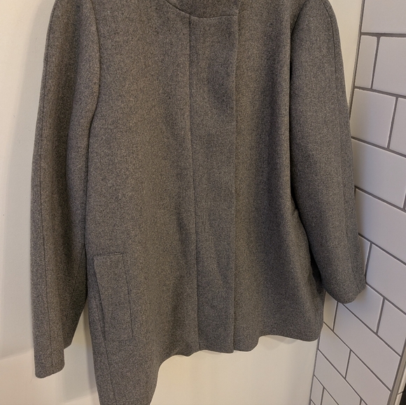 J. Crew Factory Women's Grey Wool Blend City Coat Size 22 - Picture 2 of 7